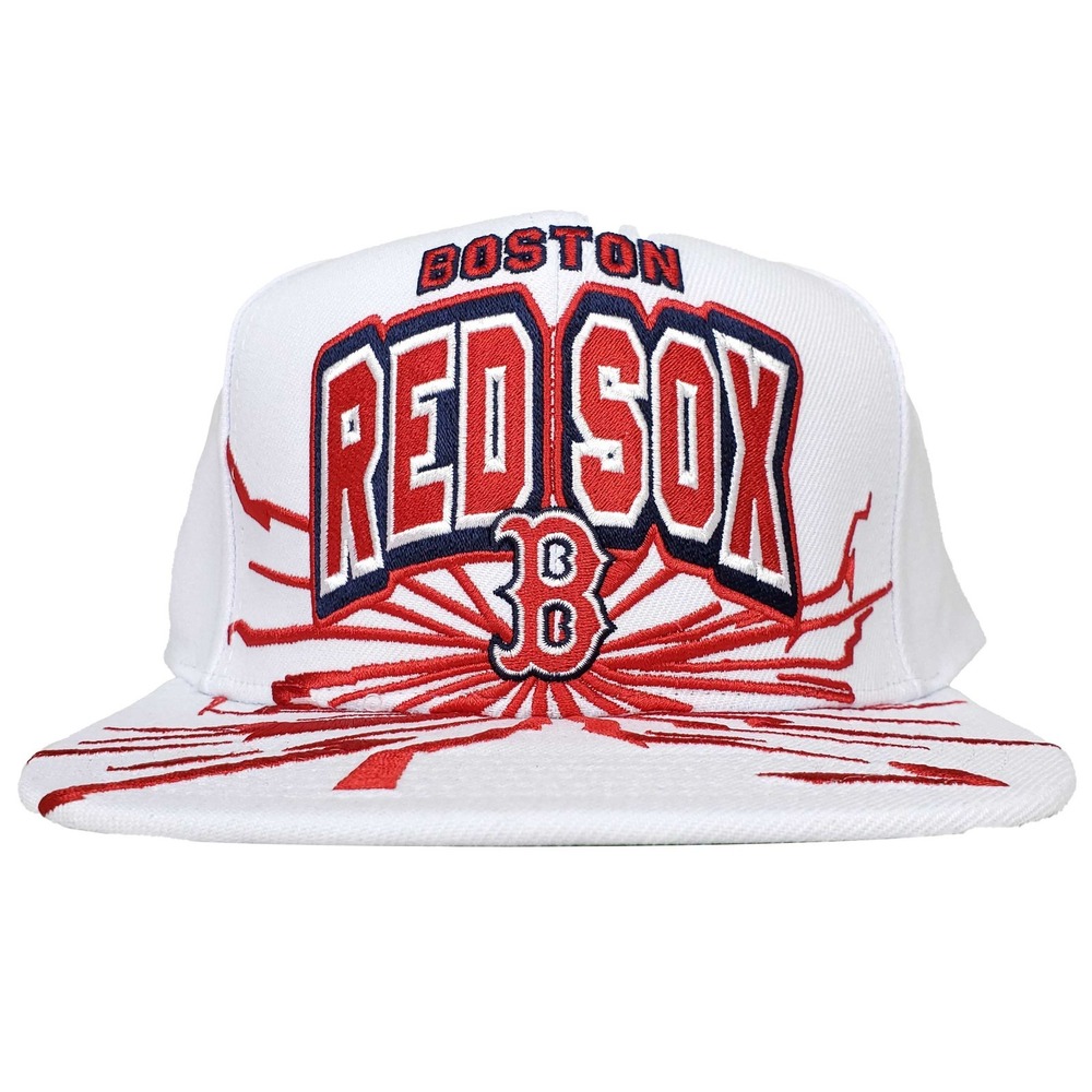Boston Red Sox Mitchell & Ness MLB Snapback Hat Cap Earthquake Art White NWT